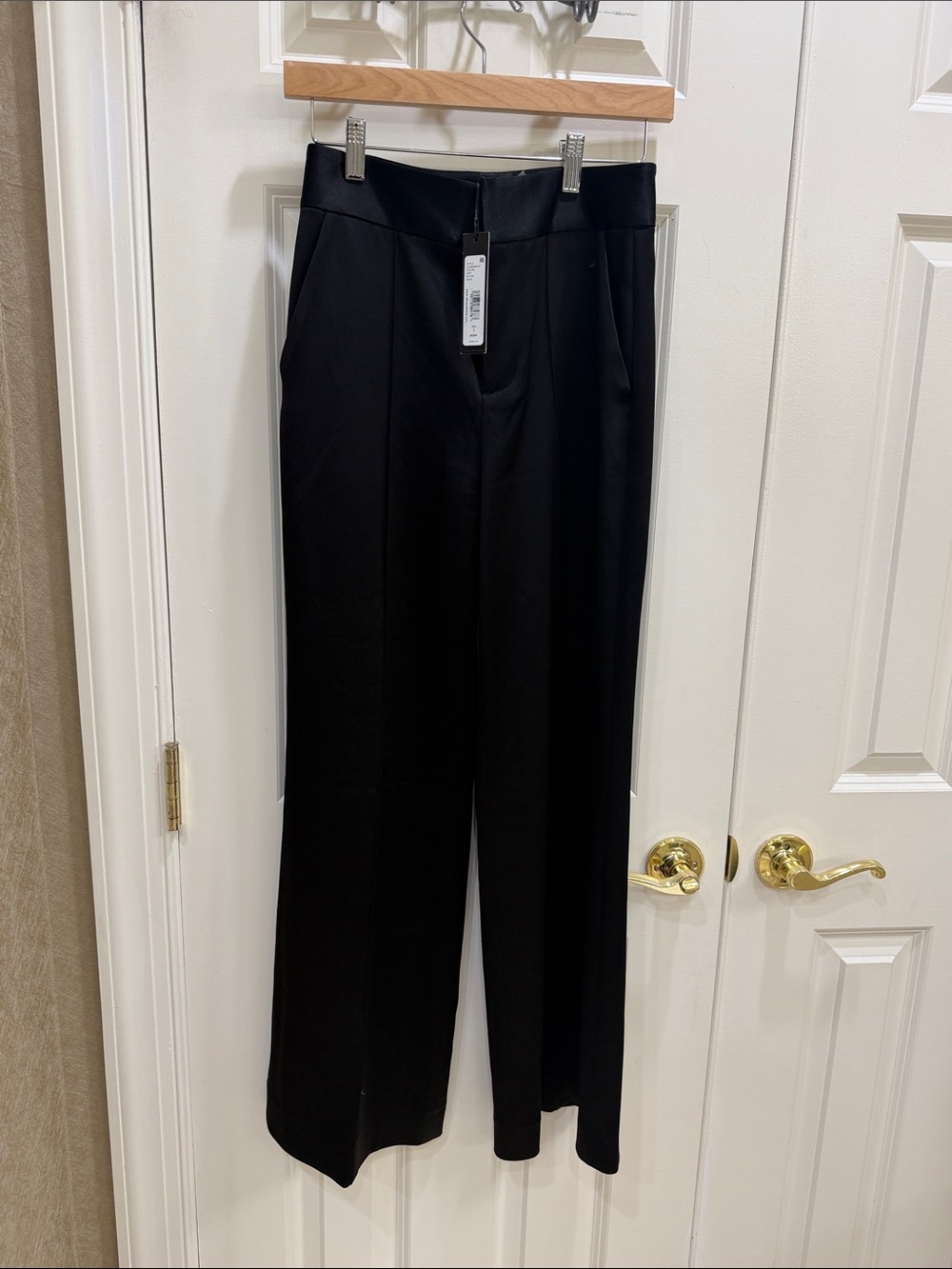 Alice + Olivia Black Wide-Leg Trousers
